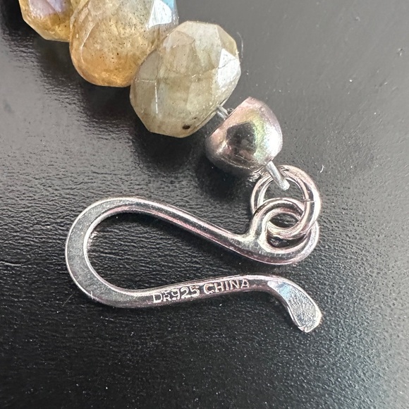 Laborite & pink quartz bead necklace with pendant by Jay King - Picture 11 of 14